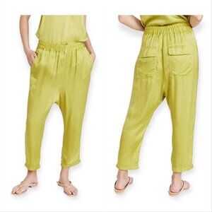Nili Lotan Safi Rayon Pant In Kiwi, Size L, Color Kiwi/Yellow,  New with tag